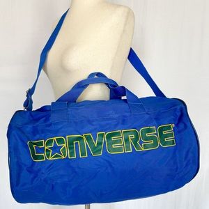 Converse Retro Sports Duffel Bag Crossbody Strap Blue Green Yellow All Star Vtg